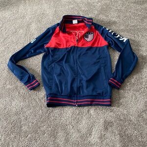 GOL USA Red Navy Soccer Track Jacket Size M Full Zip Crest